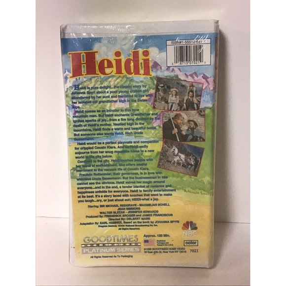 Heidi -The NBC Classic 1992 VHS Sealed - Picture 2 of 2